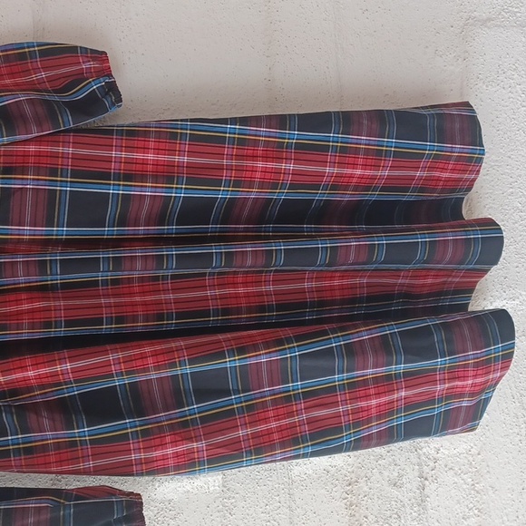 Draper James RSVP Plaid Midi Dress, Smocked Bodice, Lantern Sleeves, Pockets, XS - Picture 8 of 16